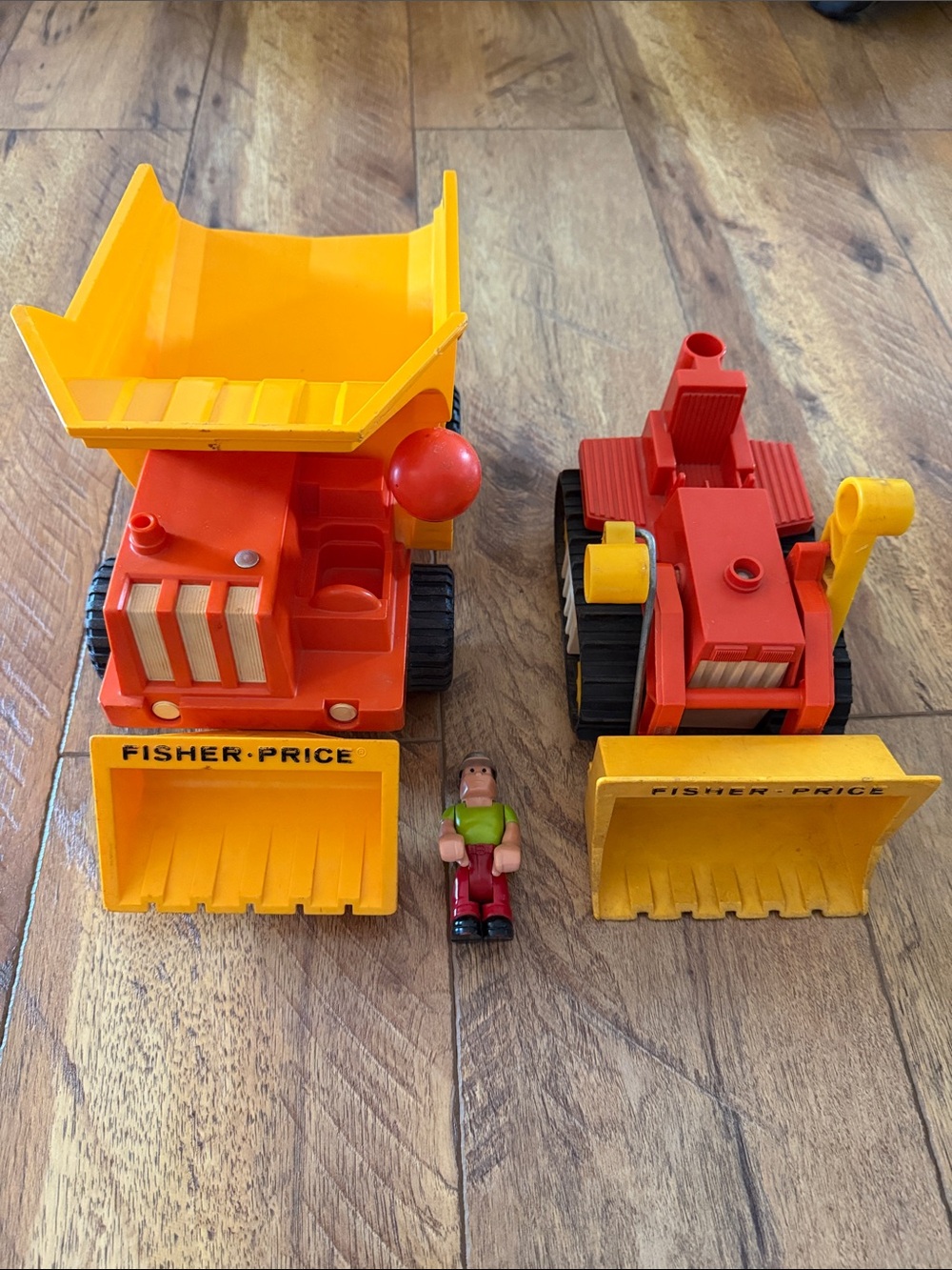 Fisher Price Husky Helper Dump Truck Bulldozer Bundle